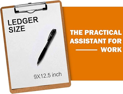 Miniatura 6 de HERKKA - Portapapeles para oficina, tamaño A4, tamaño estándar A4, con clip de perfil bajo, 12.5 x 9 pulgadas