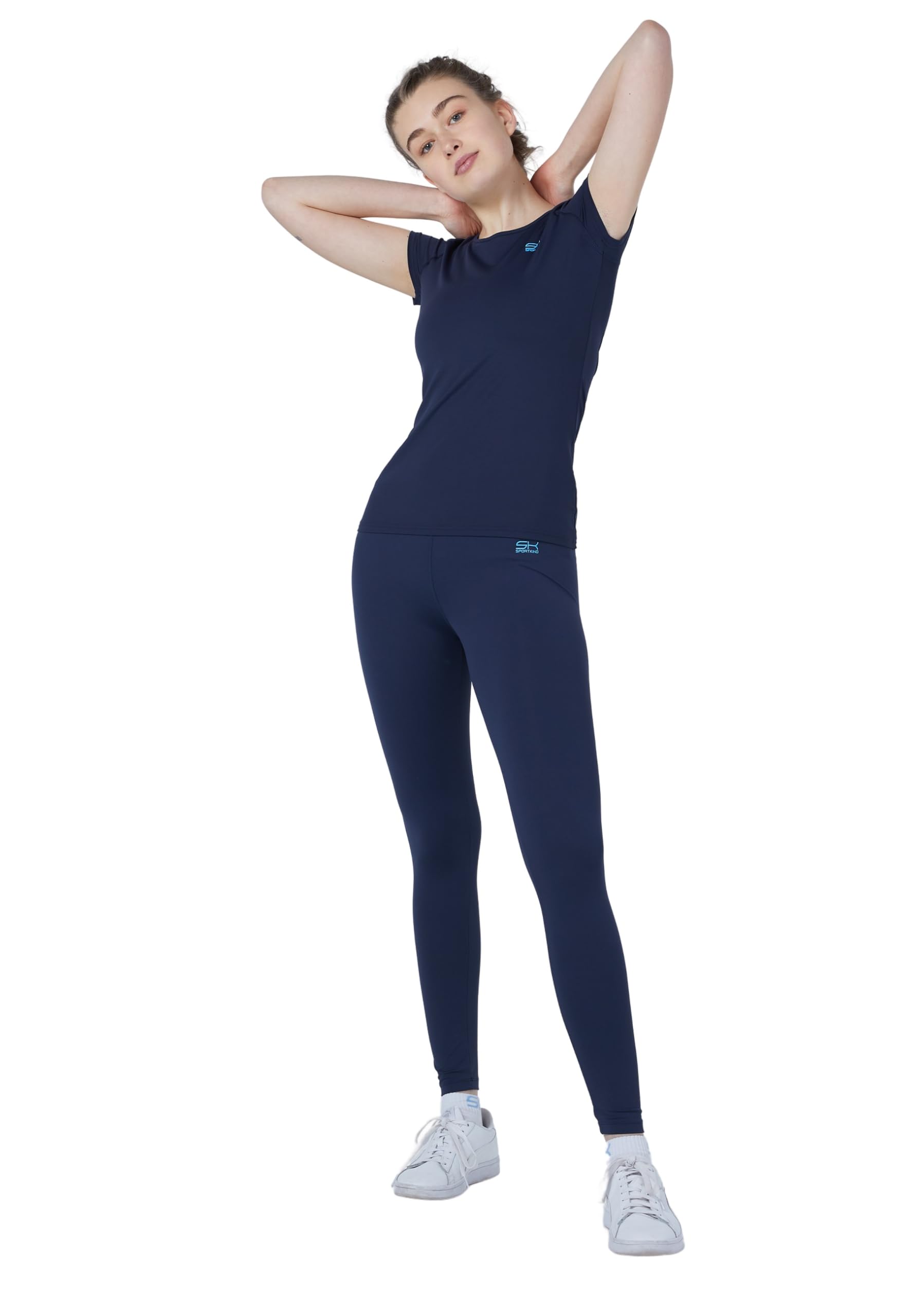Sportkind Mädchen & Damen Tennis, Padel, Fitness, Sport T-Shirt, Rundhals, UV-Schutz UPF 50+, atmungskativ, Kurzarm