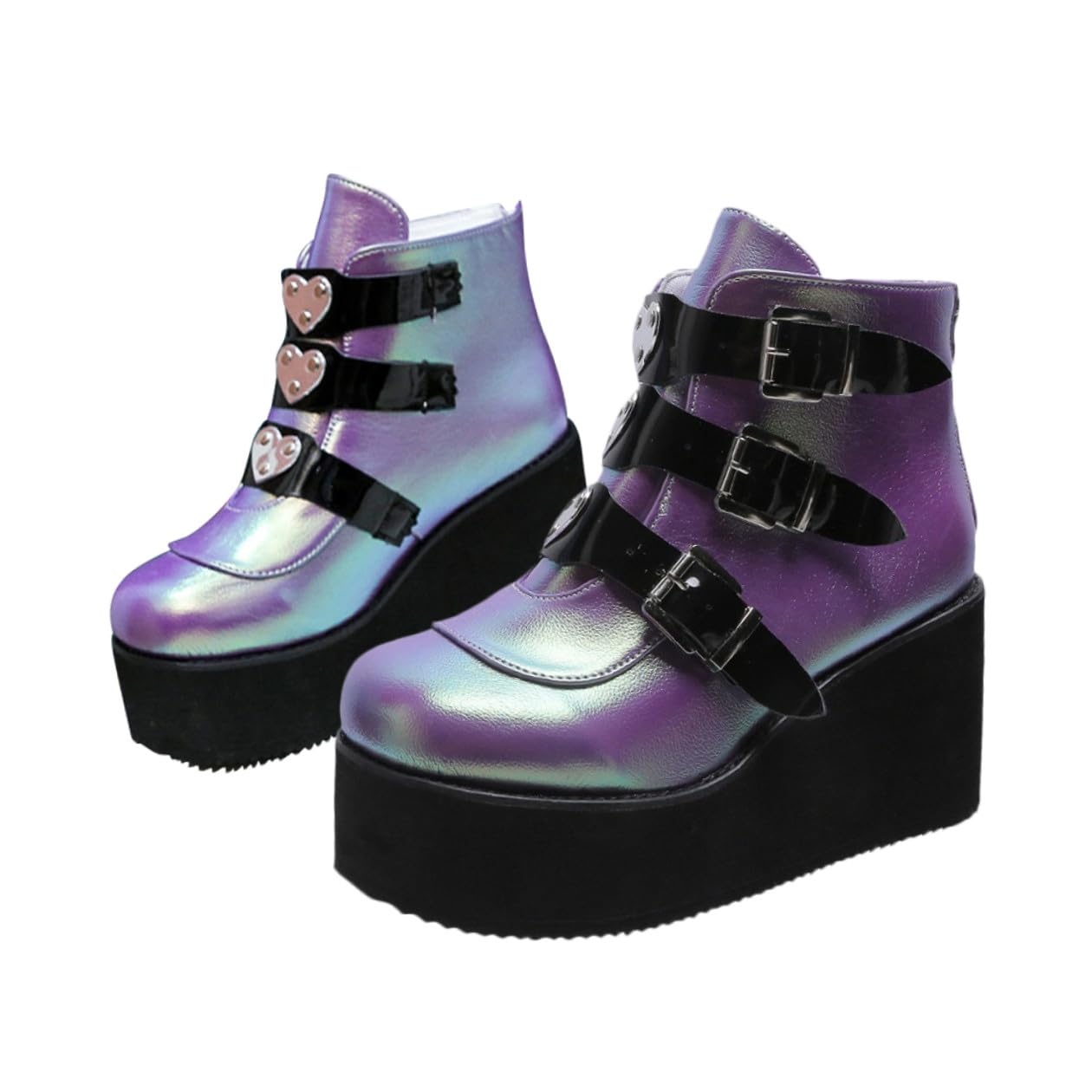 Bottes à talons épais au style simple et pourpre chic TEHAUX - 8