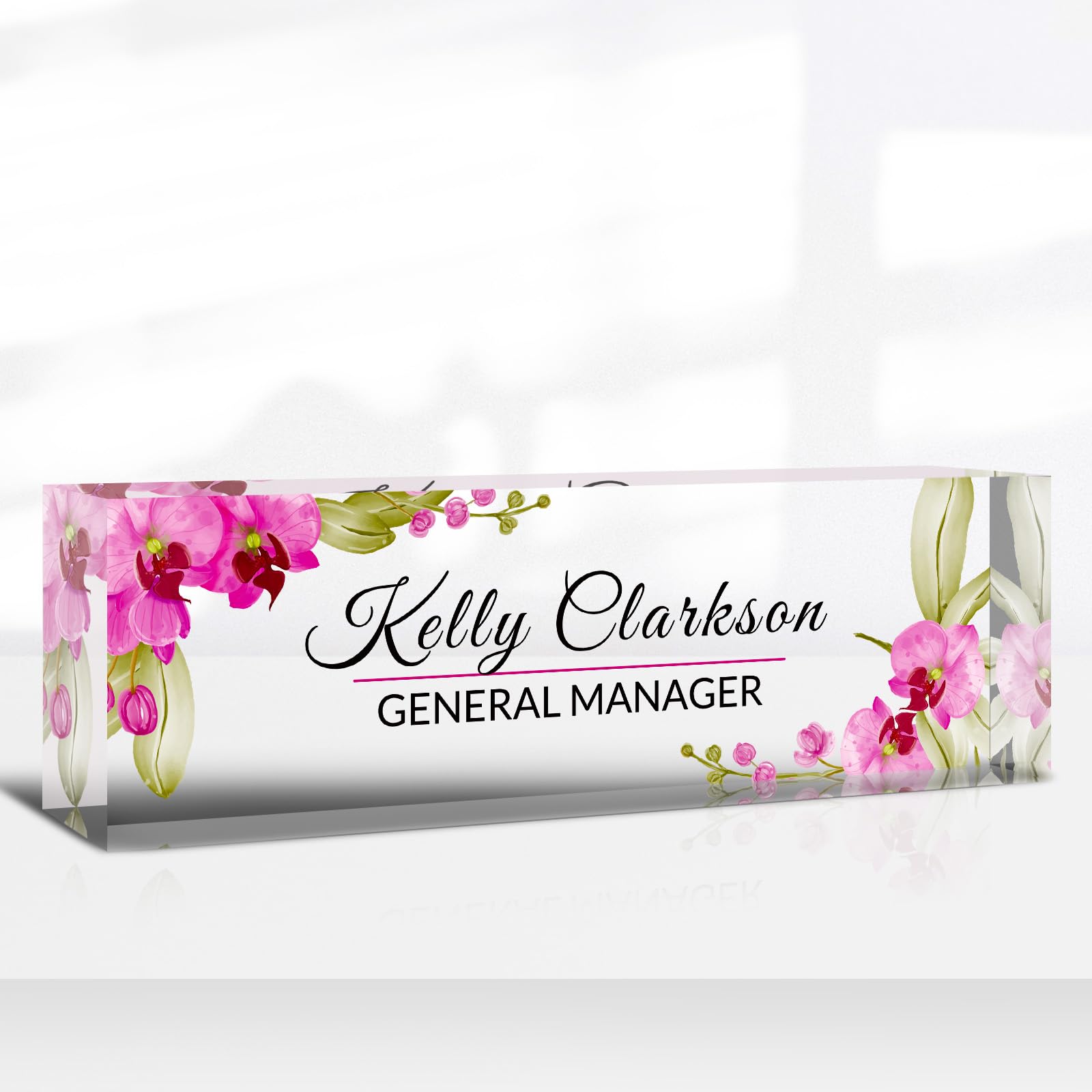 Desk Name Plate Personalized, Custom Name Plate for Desk, Acrylic Desktop Accessories, Office Gift & Decor for Women Men, Teacher Nurse Boss Employee