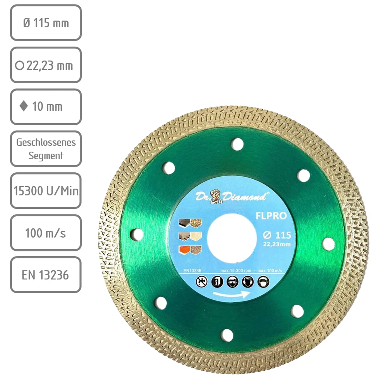 1 Disque à Tronçonner Diamanté De Qualité Supérieure - 115
