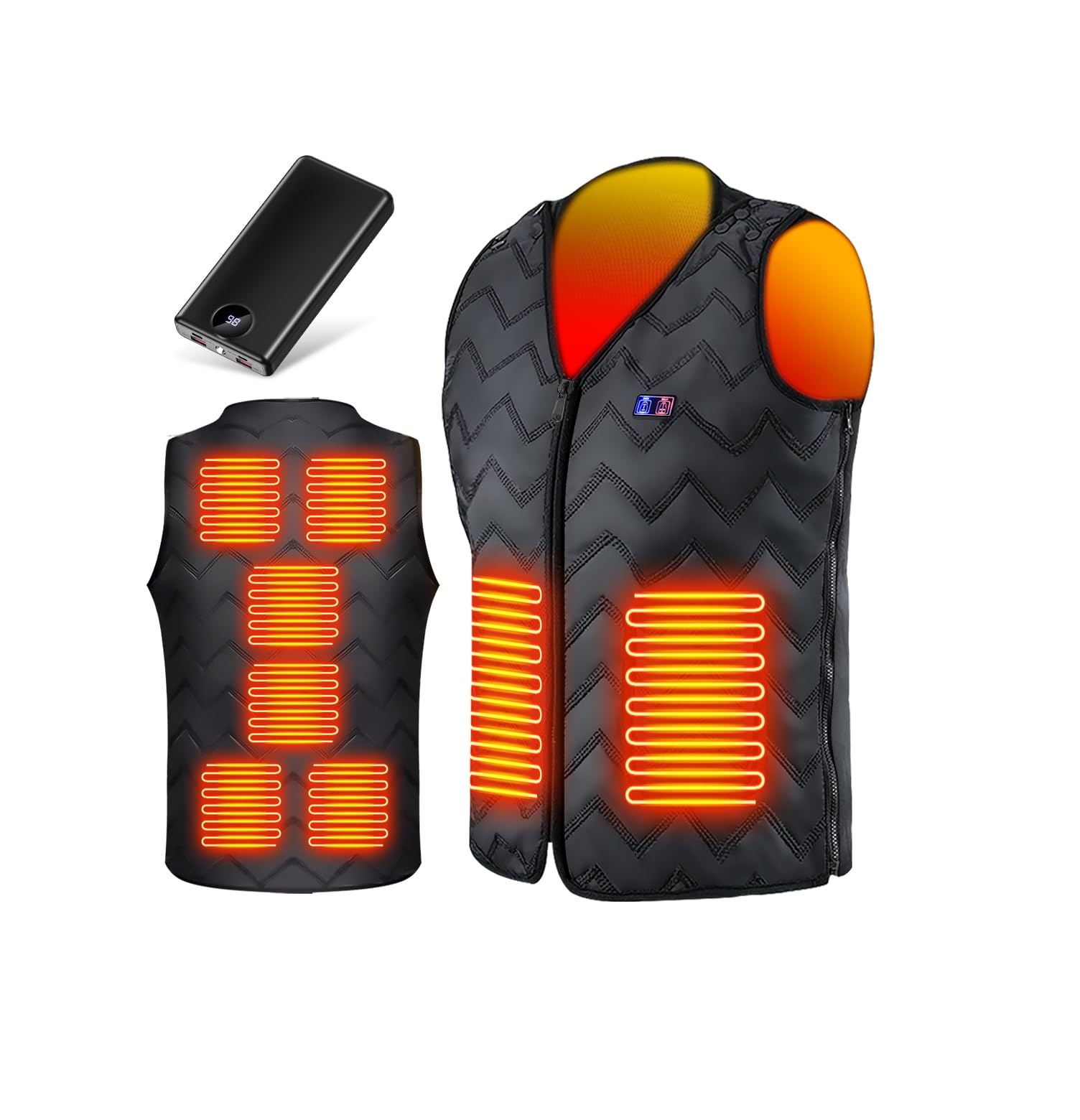 vivisan Electric Heated Vest, Heating Vest, 2025 New, Uses Graphene Heater, Size Adjustable, Large Capacity 40,000 mAh Battery, Heated Clothes, Warm, Lightweight, Thin, USB Powered, Fast Heating, 3-picture-37