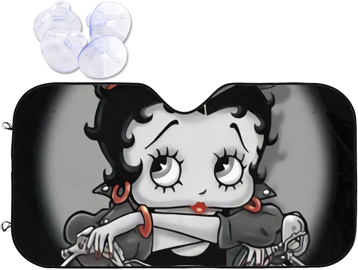 Outfly 車用サンシェード ベティーブープ アニメキャラクター フロントサンシェード 日除け 軽自動車 吸盤 Uvカット 車窓日よけ 紫外線カット 日焼け防止 簡単取り付け 車用品 １３０ ７０cm Faz Co Zm