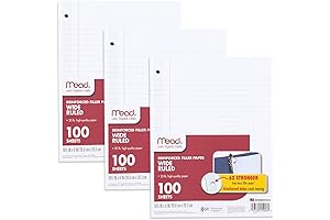 5 Star Reinforced Filler Paper, Wide Ruled, 3 Pack