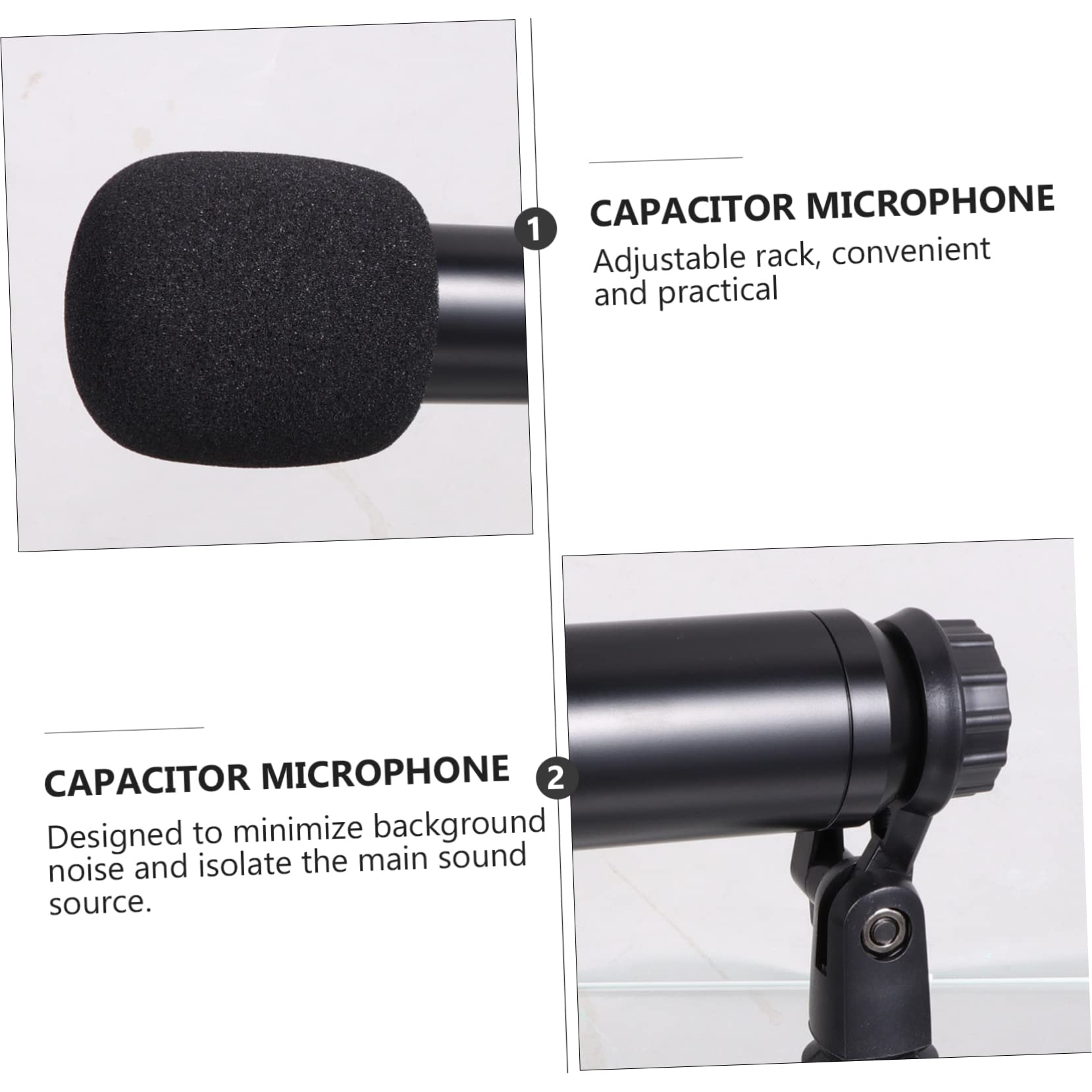 Levemolo 5pcs Capacitor Microphone Kit Condenser Microphone Set for Recording Karaoke Live Broadcasting