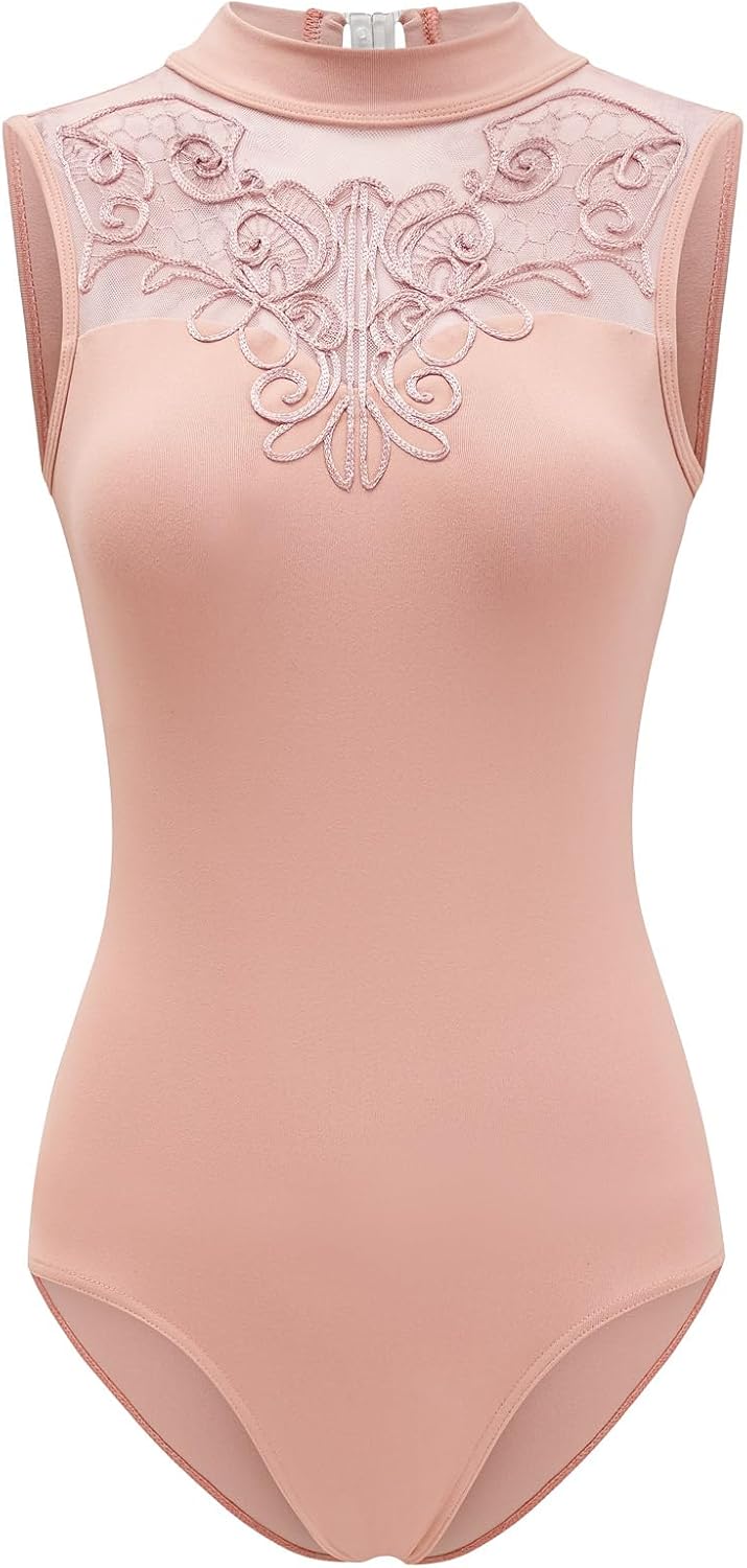 Dance Elite - Quinlan - Floral Mesh Sleeveless Leotard For Women Dance Wear