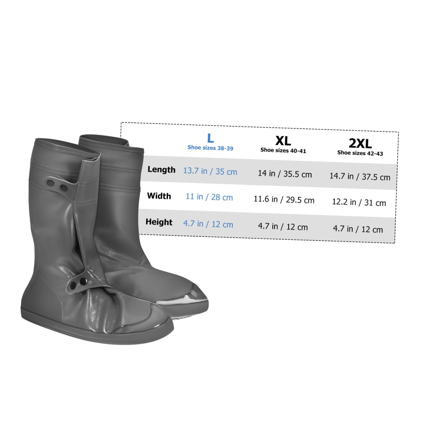 Copriscarpe Impermeabili Riutilizzabili in PVC Antiscivolo Copertura Resistente per Scarpe da Pioggia Protezione per Ciclismo Escursionismo e Moto Colore Grigio Scuro
