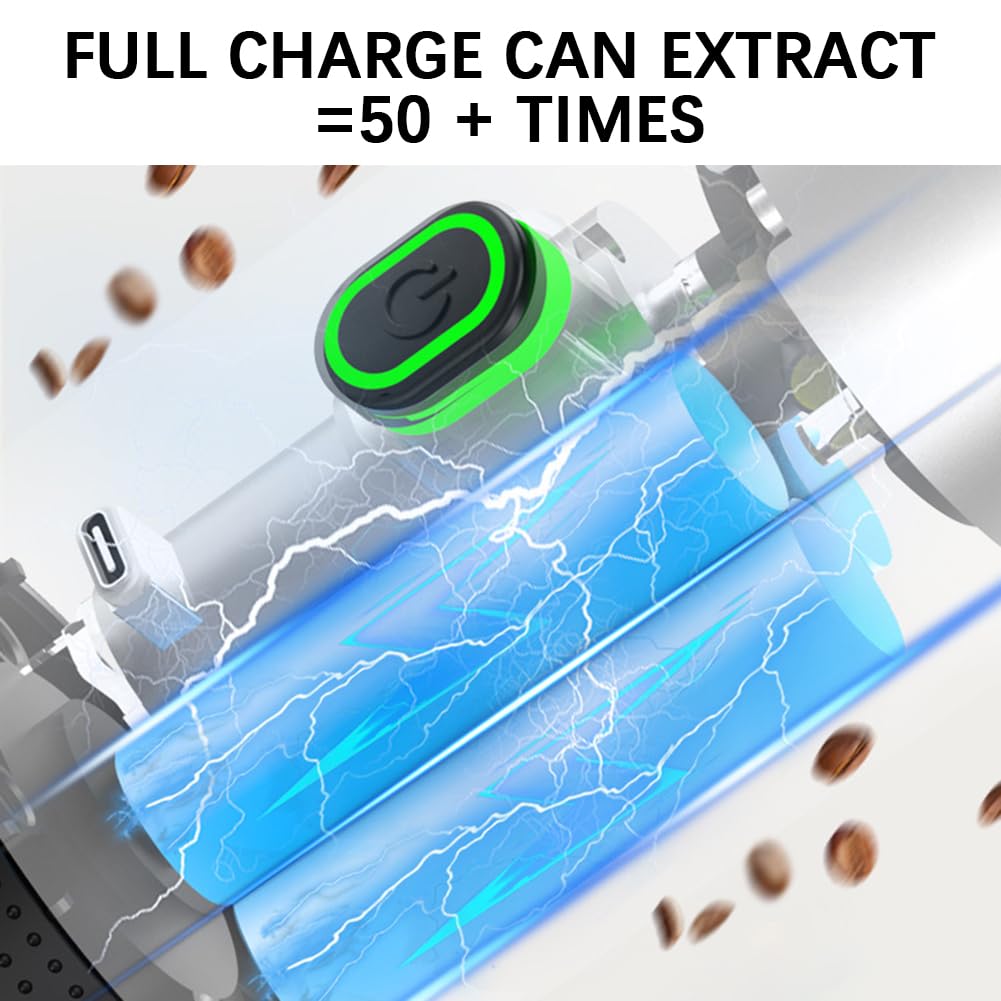 Cafetera inalámbrica portátil 3 en 1 para camping y viajes, batería recargable de 2500 mAh, máquina de café compacta para cápsulas/polvo, hogar, oficina, uso al aire libre (blanco)