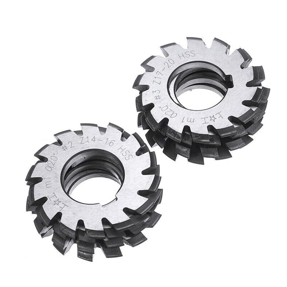 8-teiliger Satz HSS M1 Durchmesser 22 mm PA20° 20 Grad #1-8 Evolventen-Zahnradfräser Neu