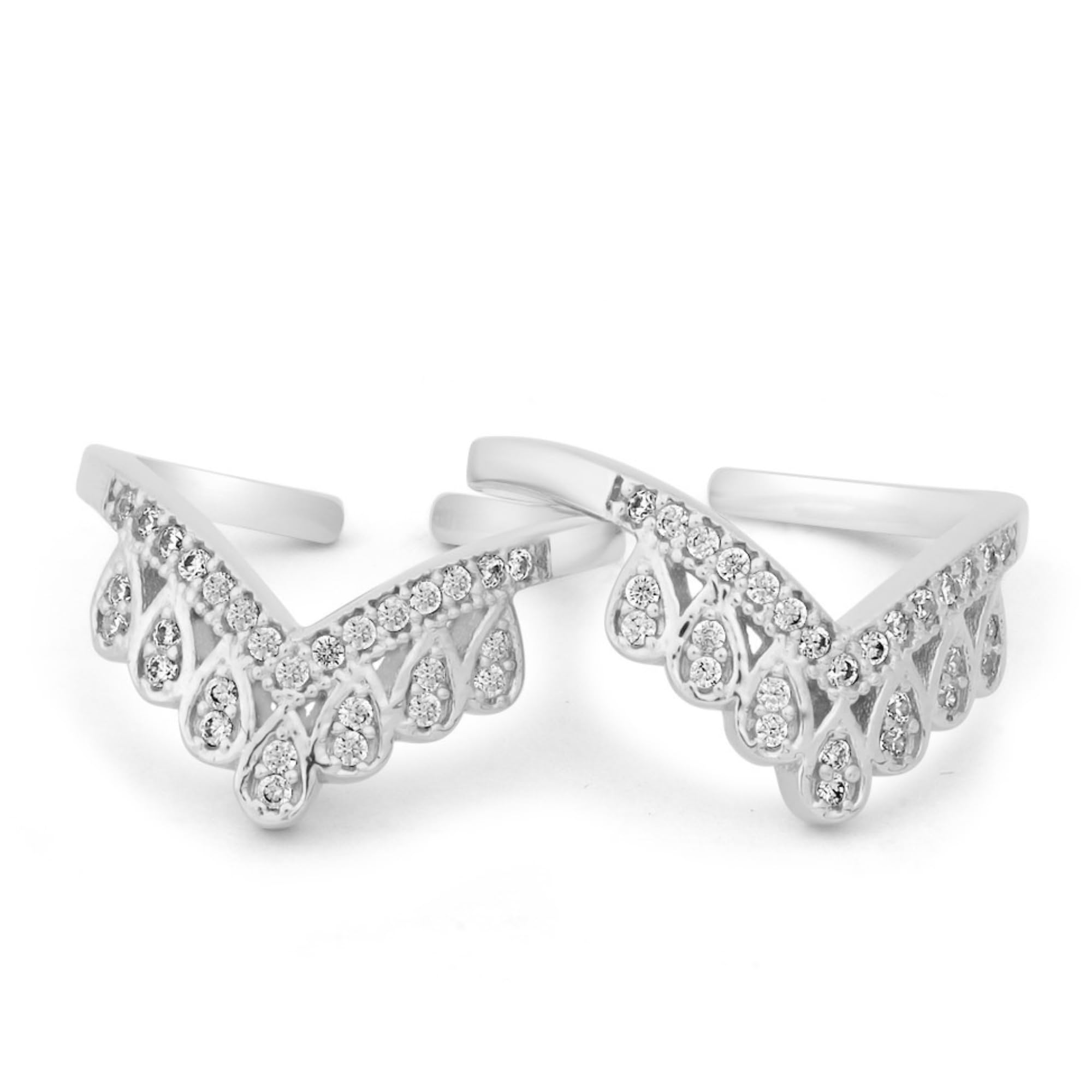 ZAVYA925 Sterling Silver Rhodium Plated Toe-ring |Gift for Women and Girls | With Certificate of Authencity and 925 Hallmark