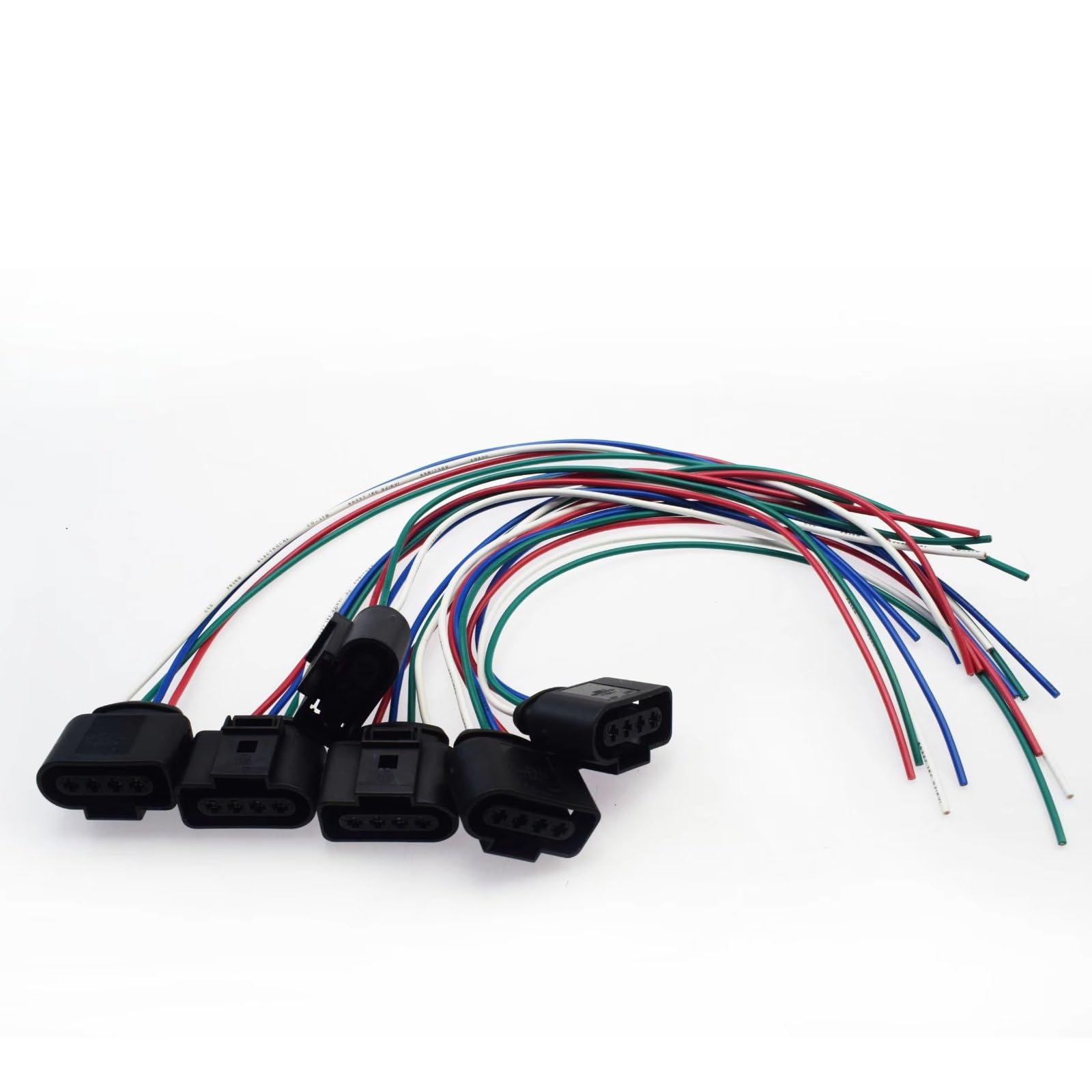 Kfz-Stecker für A3 Quattro 2.0T 2005-2014 und A8 4.2L 2004-2012, 6 Stück Zündspulenstecker-Kabelbaumstecker, Autoteile 4B0973724 (mit Kabeln)