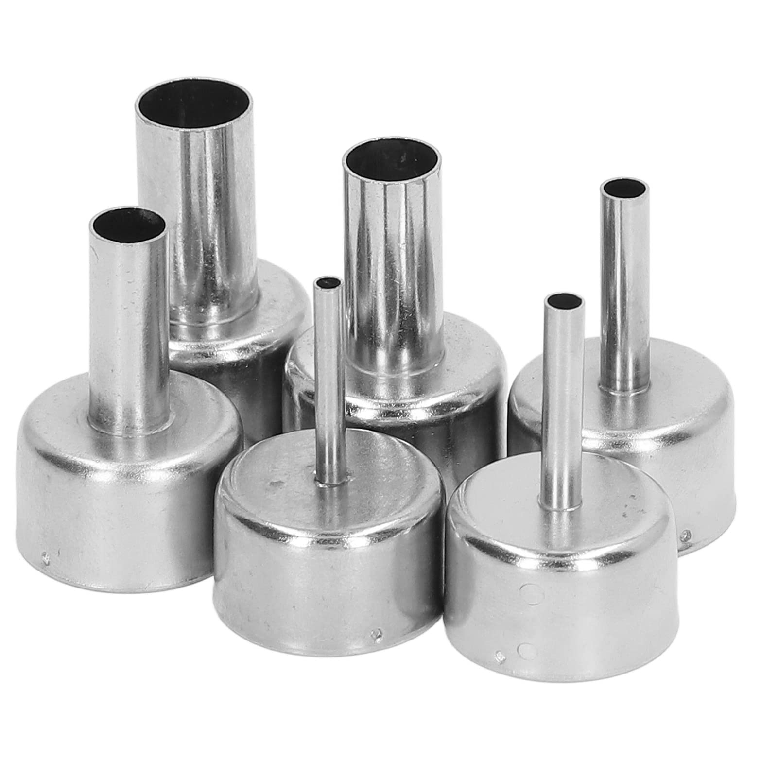 Stainless Steel Heat Gun Nozzle Set with 6 Attachments, Various Sizes, Ensuring Stable Air Flowing, for Soldering and Welding