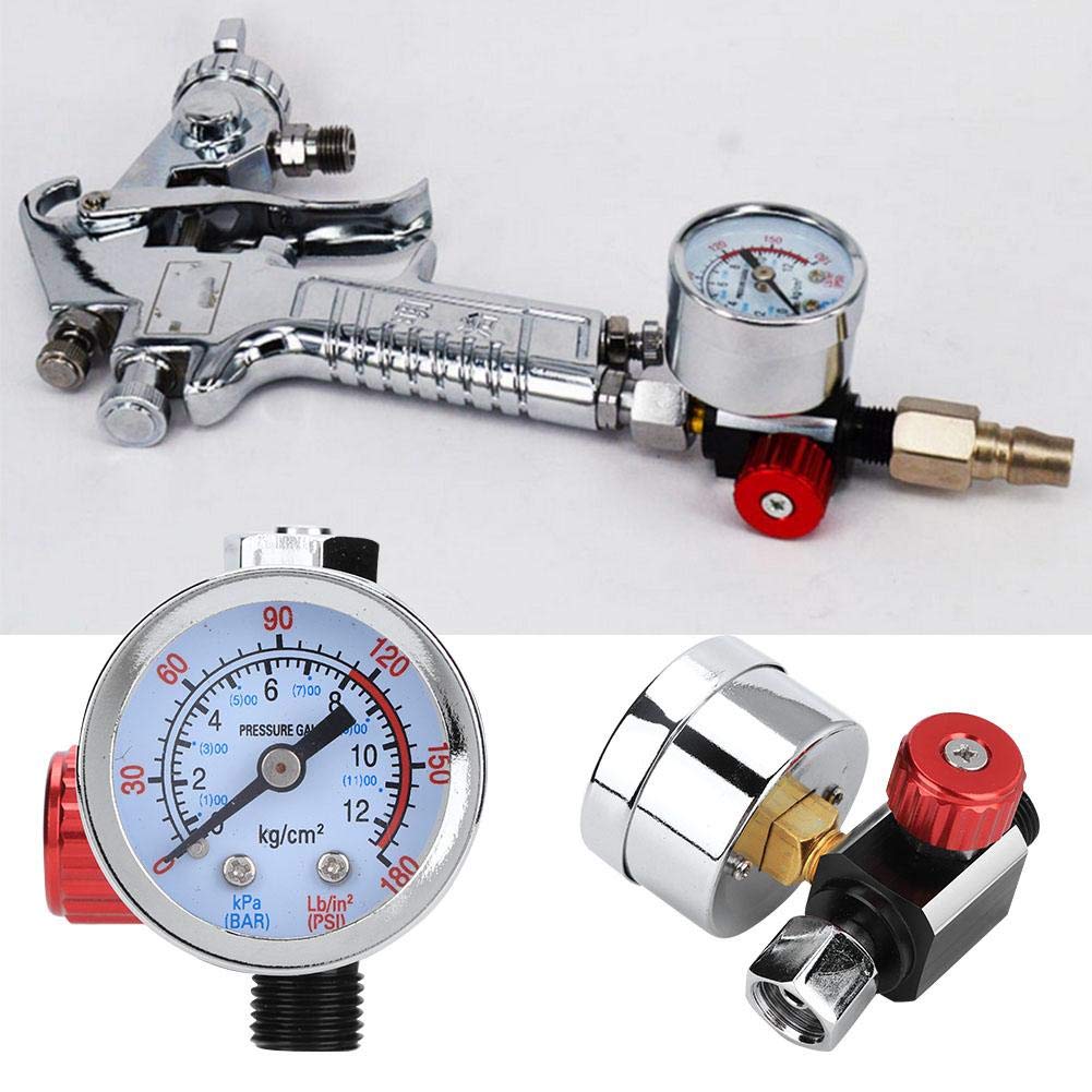 Manometro In Alluminio BSP 1/4 Per Regolatore Aria | Per Utensili Pneumatici E Spruzzatori - 2