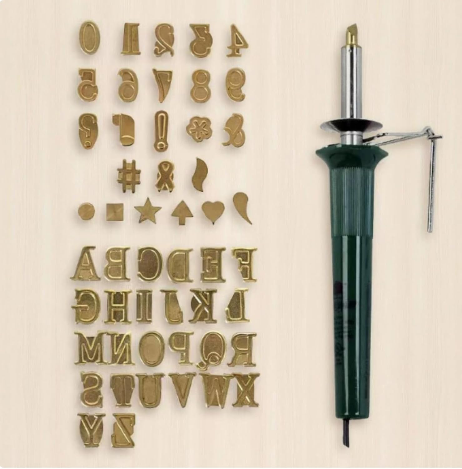 Wood Burning Kit with Letter Stamps – 26 Alphabet Letters, 10 Numbers & 10 Symbols, Pyrography Pen for DIY Crafts, Engraving Tool for Wood, Leather, Pumpkin, Ideal Valentine’s Day Birthday Gift