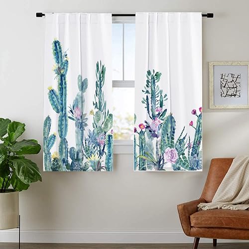 Miniatura 4 de Cortina bohemia para ventana de cocina, cortinas pequeñas de terciopelo de 27.5 x 39 pulgadas, cortinas de café para sala de estar con hierbas (boho)