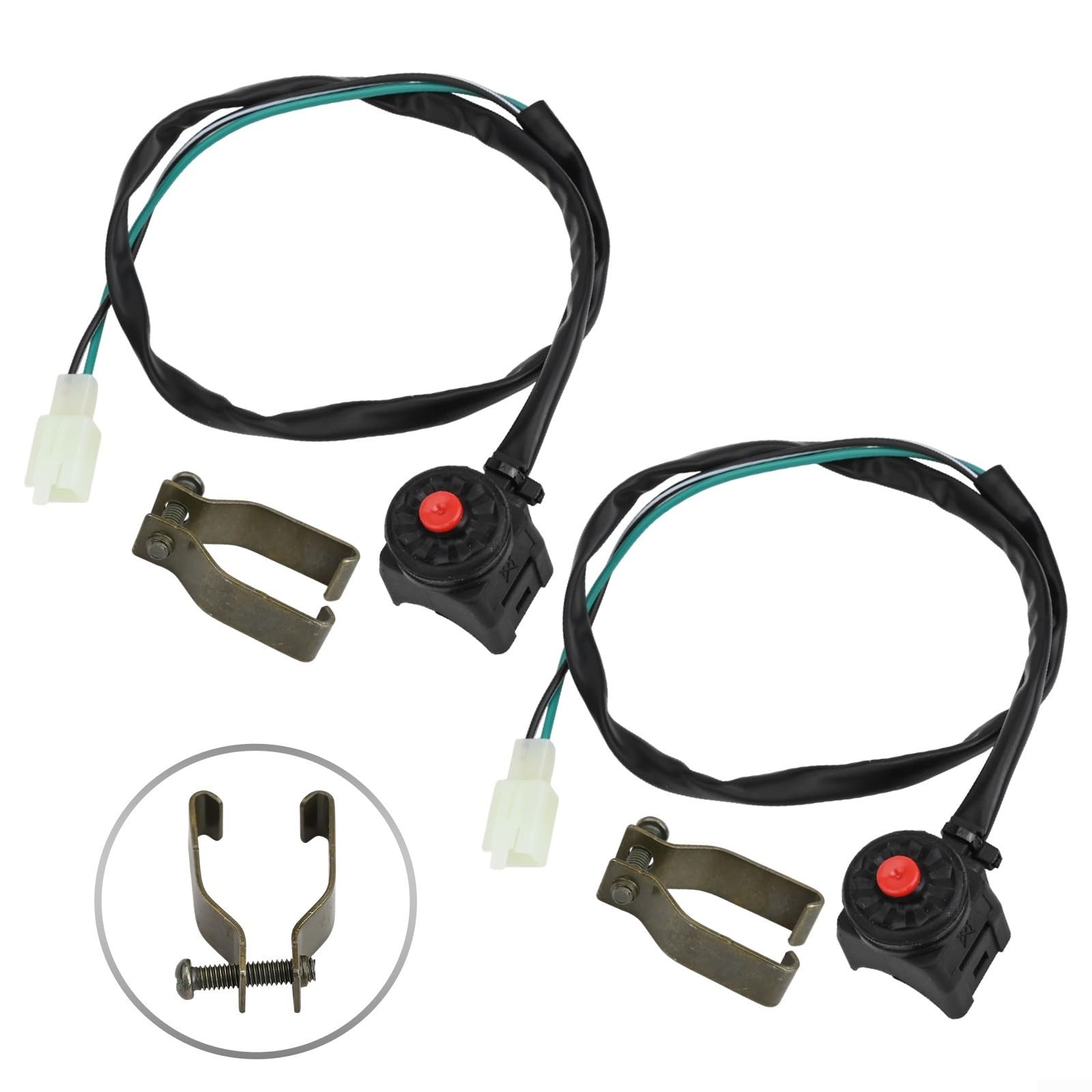 Interruttore di spegnimento per moto con pulsante di avviamento, interruttore motore, rosso