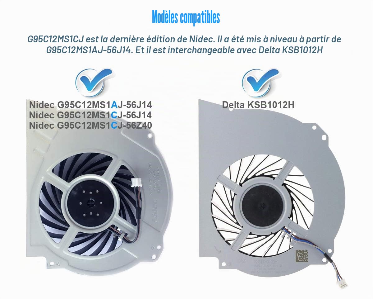 ElecGear Ventilateur de Refroidissement Interne pour PS4 Pro, PlayStation 4 Pro CUH-7xxx Replacement CPU Refroidisseur Ventilateur Cooling Fan, Pâte Thermique et Set de Tournevis
