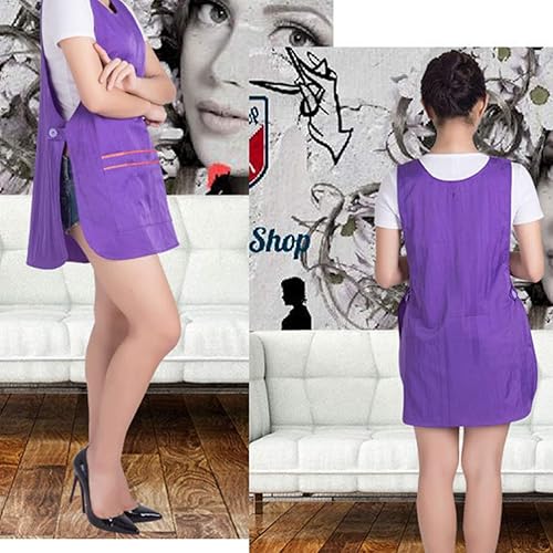 Miniatura 4 de Milisten Delantal de peluquería Delantales de salón Camareros Sin mangas Ropa de trabajo Chaleco Negro