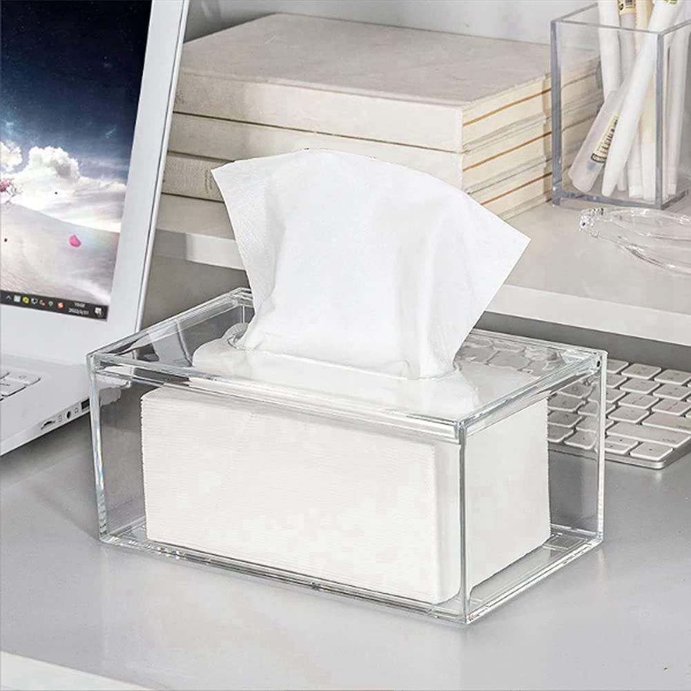 Boîte à mouchoirs en Acrylique Boîte à mouchoirs Transparente rectangulaire pour Bureau, Salle de à Domicile Restaurant Toilettes Occasions