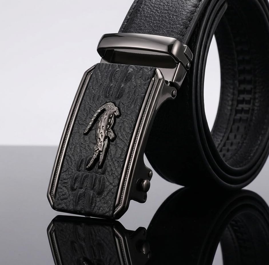 Image of WildHorn Men's Genuine Leather Belt for Men| Premium Auto-Lock Buckle | Adjustable up to 48 inch | Formal & Casual Wear | Micro-Adjust Fit | Stylish Gift Box Included
