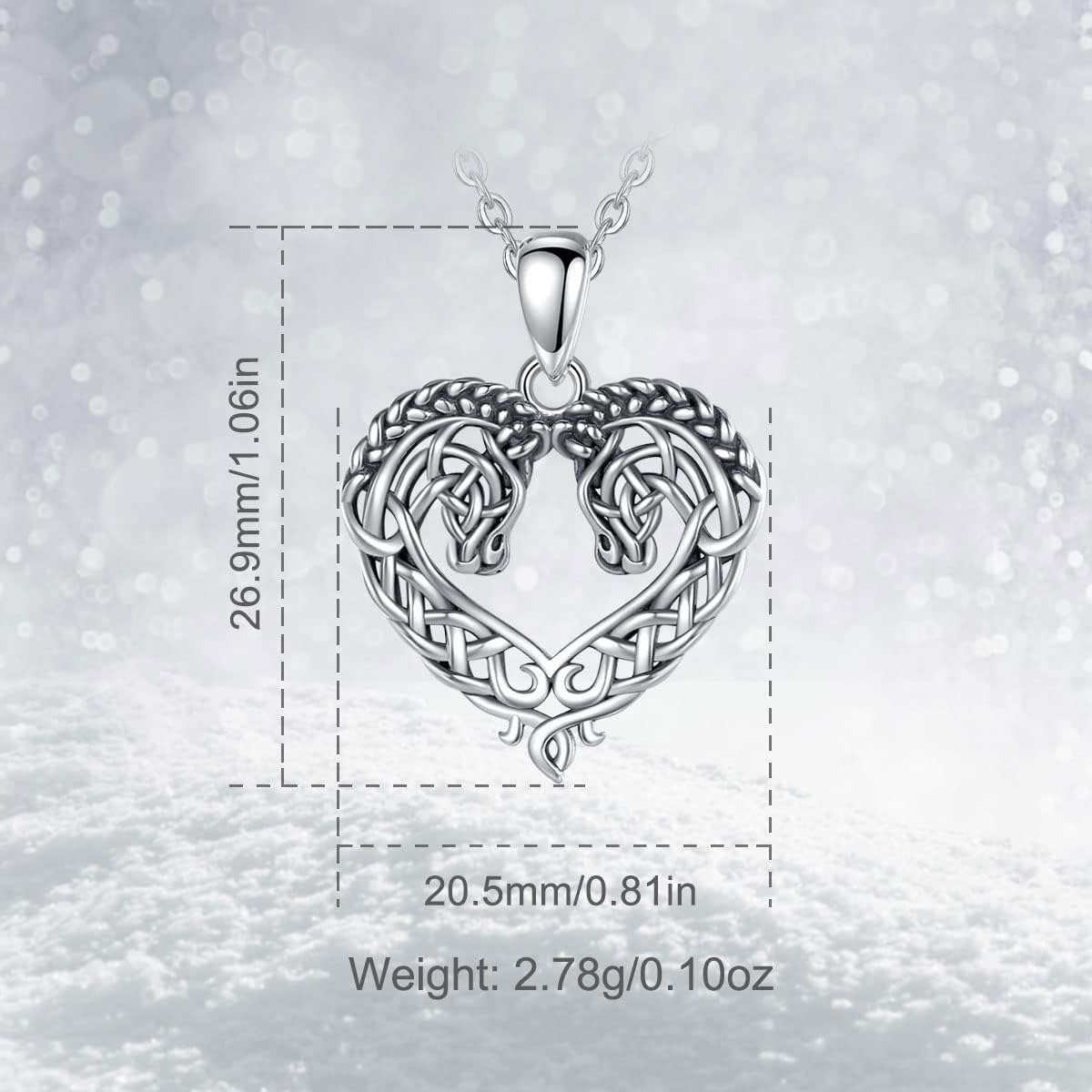 Vito 925 Sterling Silver Viking Necklace for Women Men, Viking Dragon/Wolf/Horse/Tree of Life Pendant Norse Amulet Nordic Jewelry for Men - Image 4