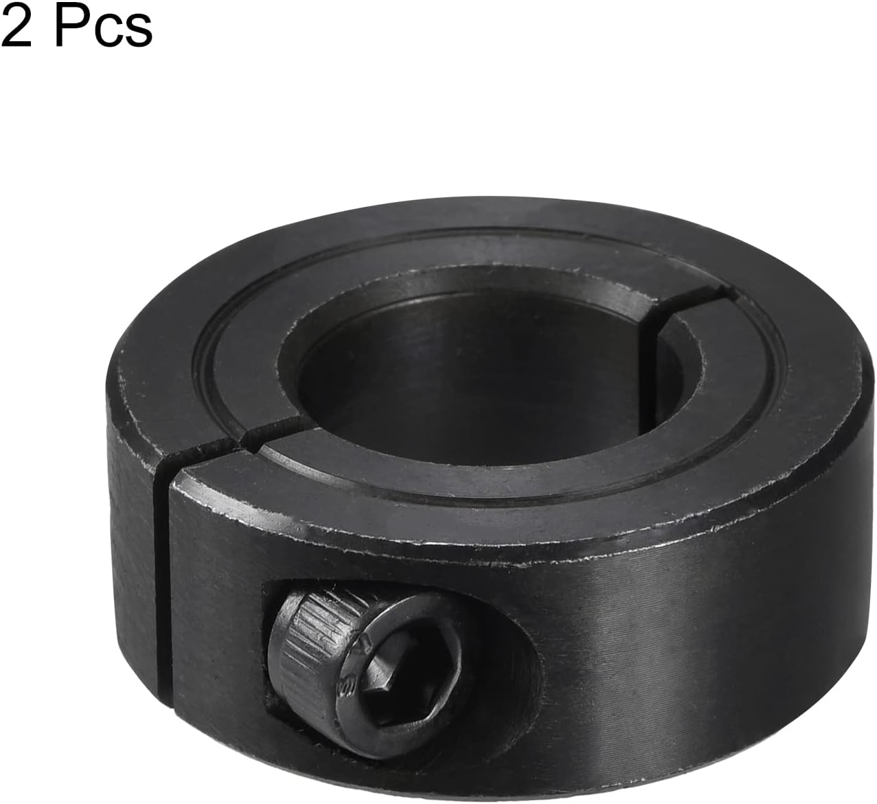MECCANIXITY Shaft Collar 0.79 Inch Bore Single Split Carbon Steel Clamping Collar Shaft Collars with Set Screw Black 2 Pack