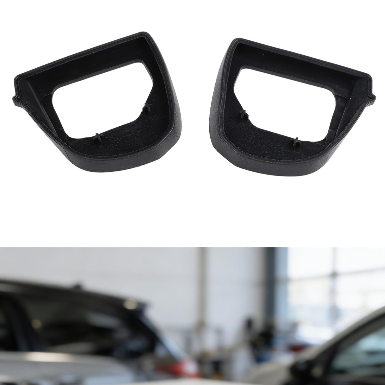 Feegow Par de juntas de goma para espejo exterior para – Clase A W169 Clase B W245, kit de sello de repuesto ABS negro compatible con OEM 1698100376 1698101376