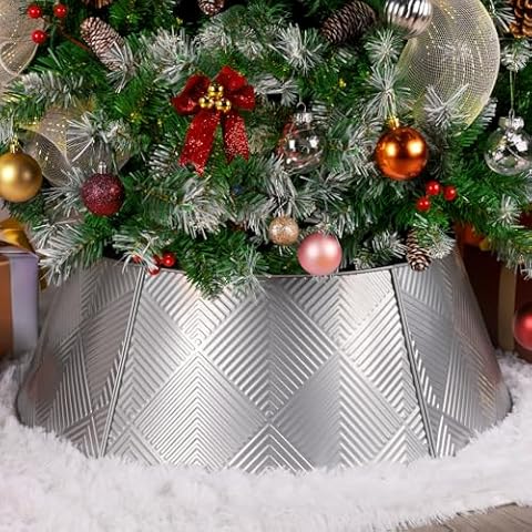 Brightever 28-Inch Metal Christmas Tree Skirt Cover