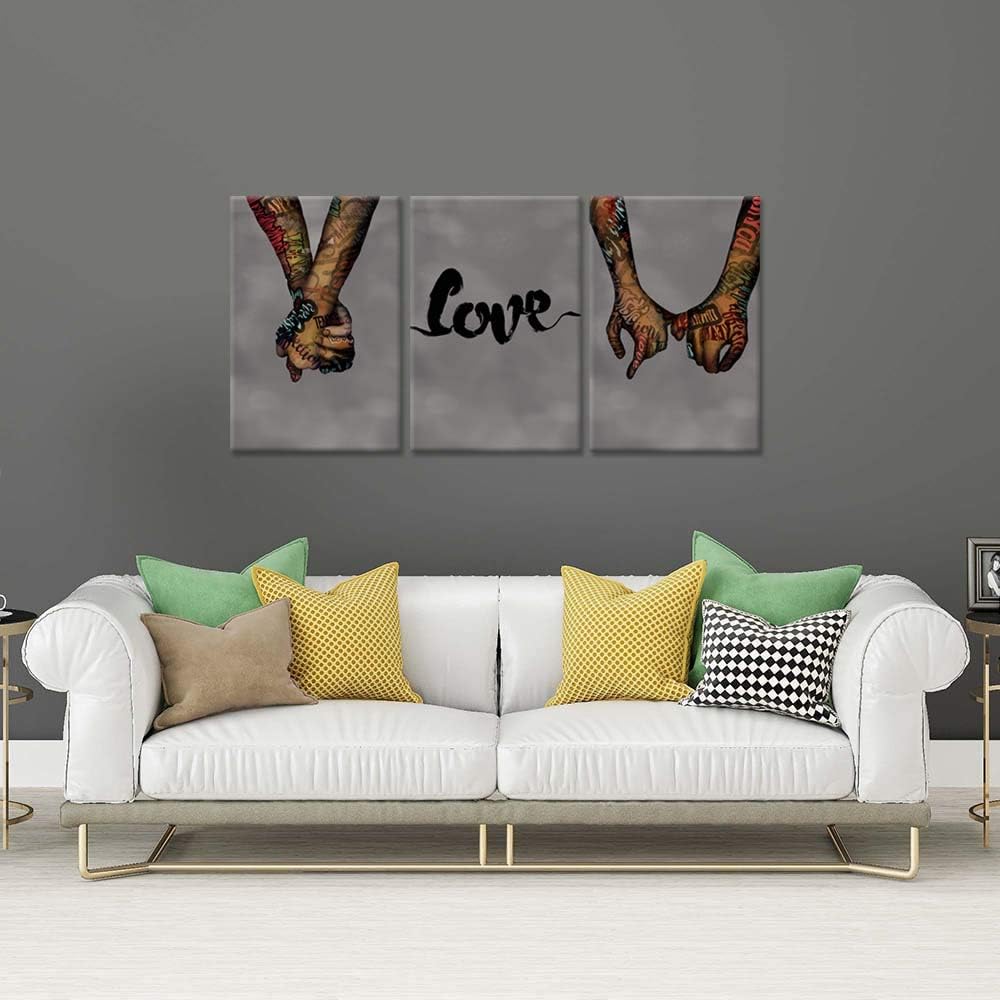 Blасk Frіdау - 70% оƒƒ Zlove 3 Pieces Love Canvas Wall Art Abstract Colorful Couple Hands with Love Picture On Grey Background Street Style Pop Art Prints Posters Modern Home Bedroom Office Decor Ready to Hang 16x24x3pcs