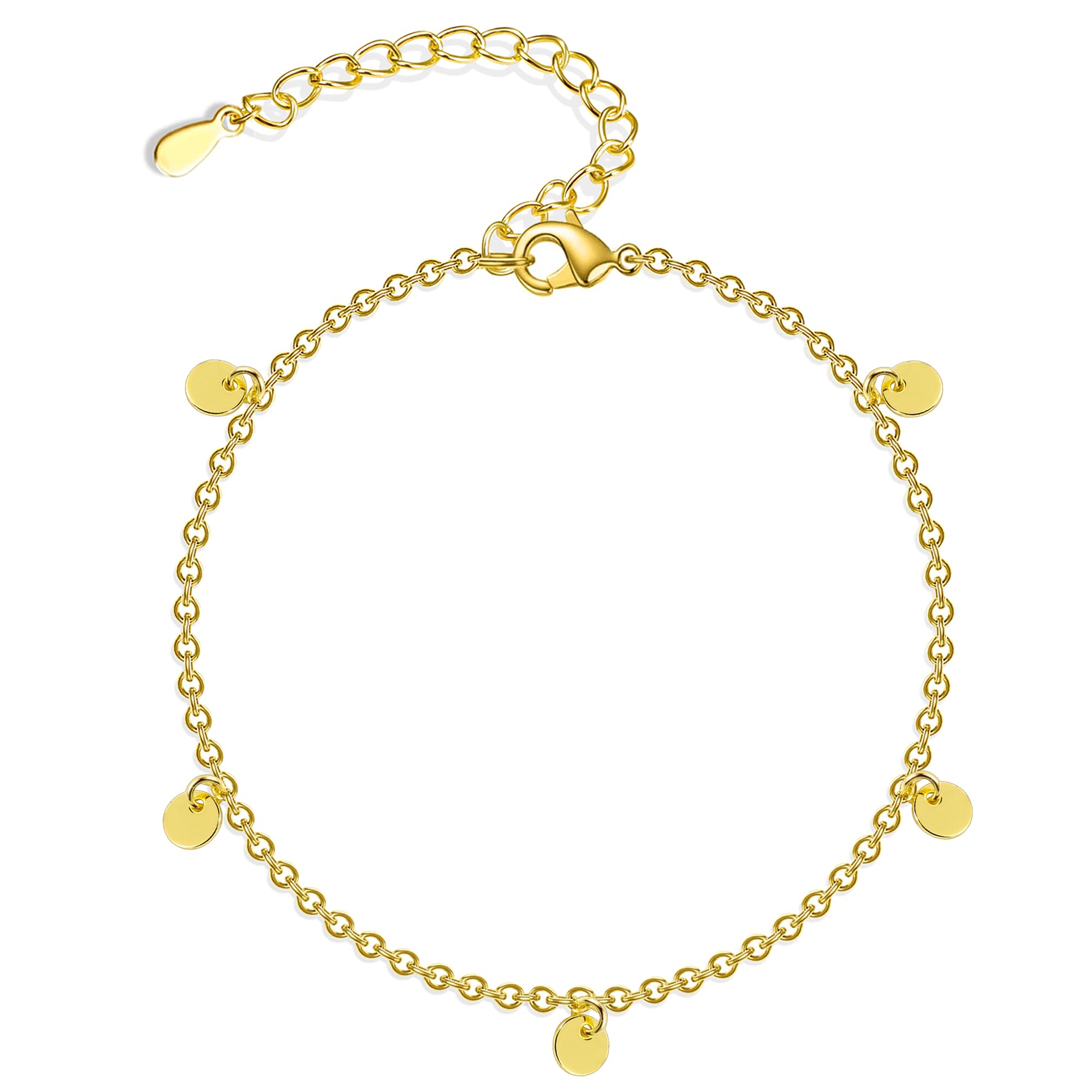 ASH'S CHOICE Damen Armband Aus 925 Sterling Silber, 14K Vergoldet, Verstellbar Mit Herz-Anhänger