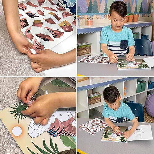 Image of Teacher Created Resources Dinosaurs and Prehistoric Animals Modern Mosaics Stick to the Numbers