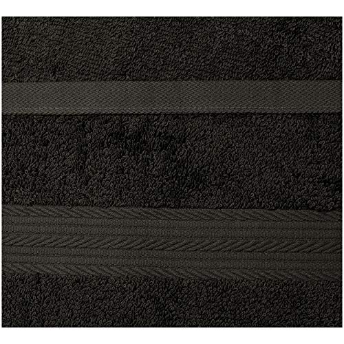 Toallas de Mano de Algodón Amazon Basics - Paquete de 6, Negro