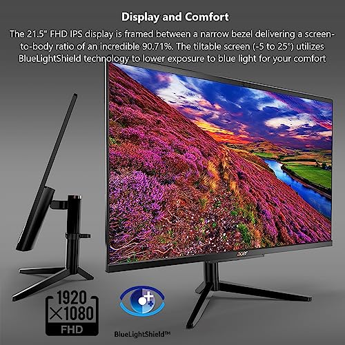 Image of Acer Aspire C22-1610-UA91 AIO Desktop | 21.5 inch Full HD 1920 x 1080 IPS | Intel Core i3-N305 | Intel UHD Graphics | 8GB DDR5 | 512GB PCIe Gen 4 SSD | Intel Wi-Fi 6 | Copilot Enabled | Windows 11 Home