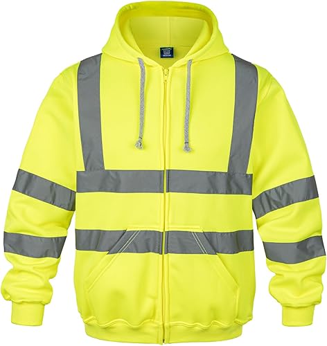 Alta visibilidad ANSI Clase 3 Trabajo de seguridad con capucha reflectante Sudaderas Pullover para hombres disponible en Yaxa El Salvador