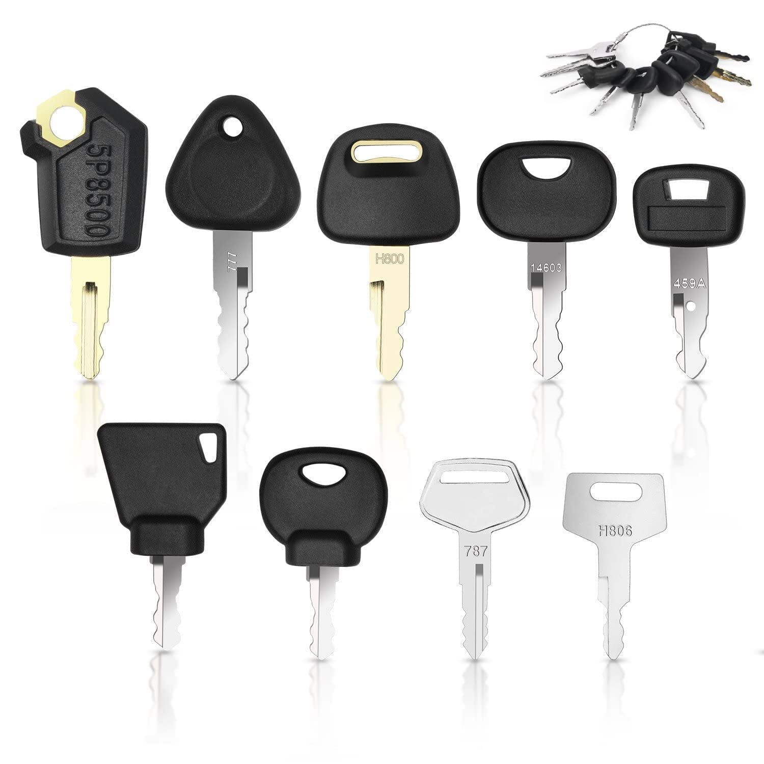 flintronic Ignition Key Set, 9 PCS Replacement Ignition Starter Switches, Universal Replacement Car Ignition Starter for Agricultural Excavator Machinery Construction Vehicles Graders Dozers Backhoes