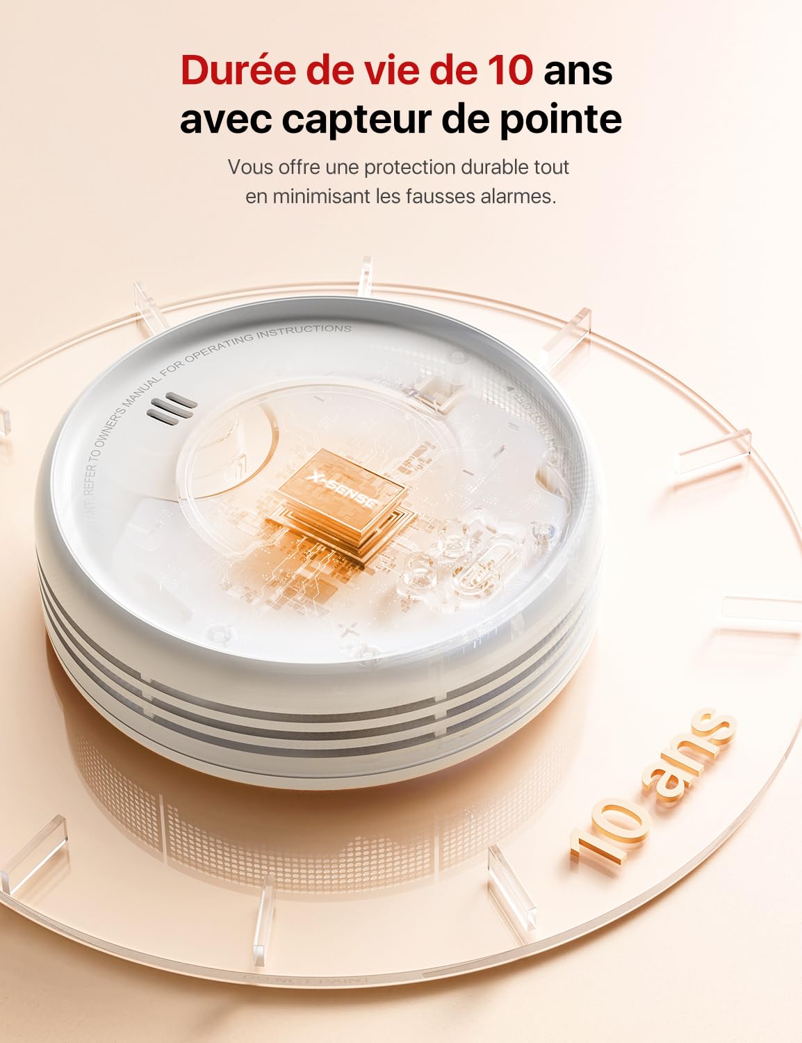 X-Sense Détecteur de Fumée Connecté avec Station de Base SBS50 avec Pad Adhésif Magnétique, Alarme Incendie Intelligent avec Durée de Vie de 10 Ans et Batterie Remplaçable, Fonction APP, XS0D-MR61