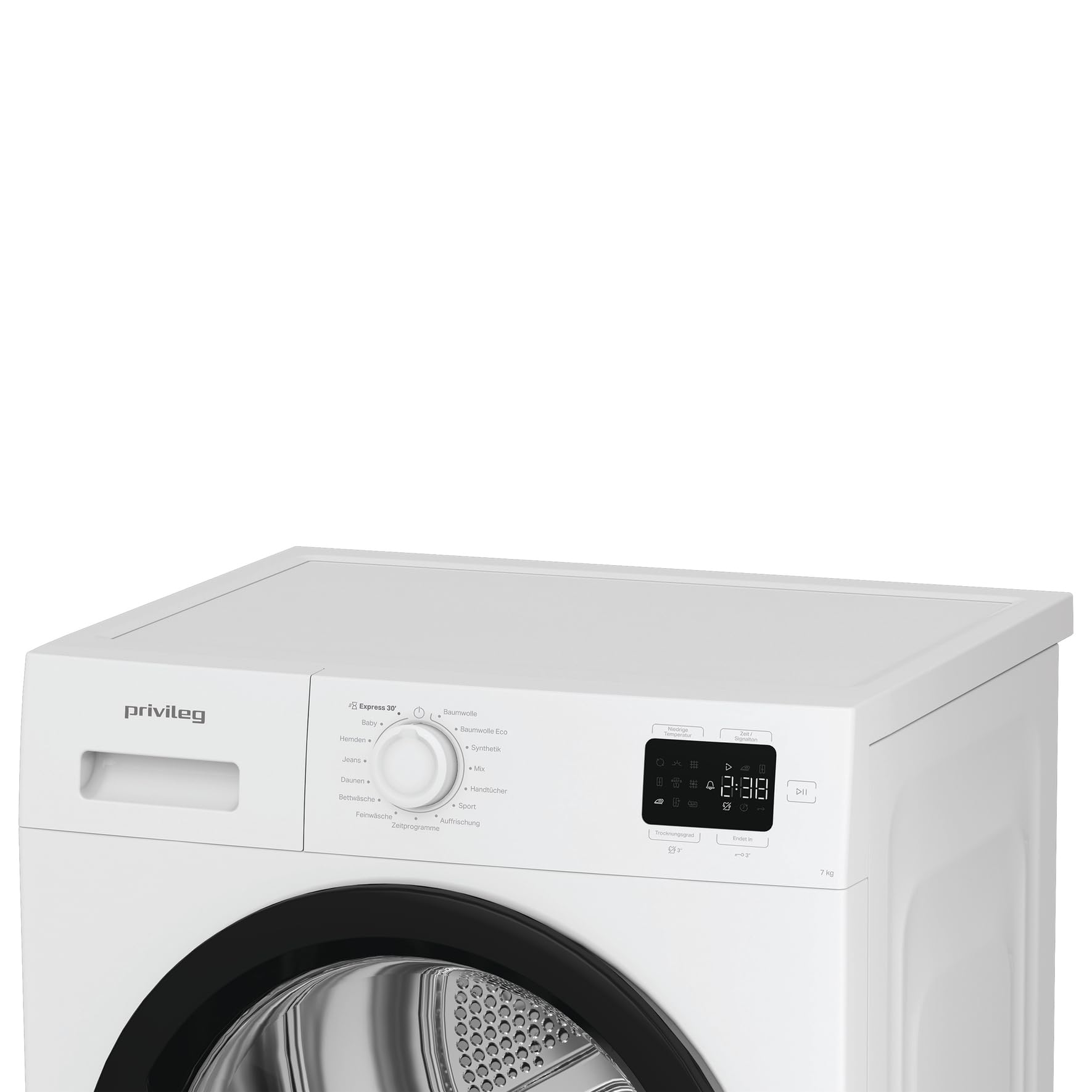 Privileg PD 7D WMB Trockner - Trocknen 7 kg - Knitterschutz - 15 elektronisch gesteuerte Trockenprogramme