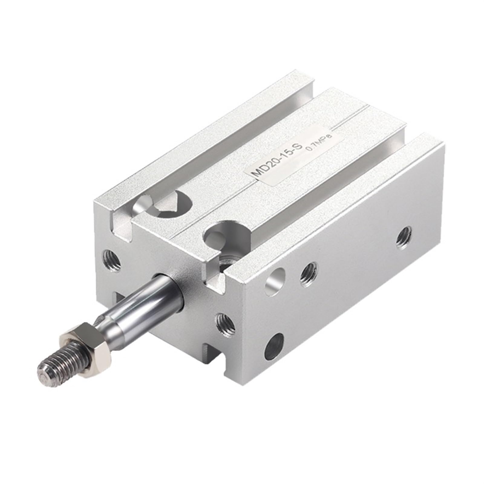 RCGKNNMUZ MD6/10/16mm Stroke 5-60mm Pneumatic Air Cylinder Free Mount Cylinders 1Pcs(Stroke 25mm,MD16 (Bore 16mm))