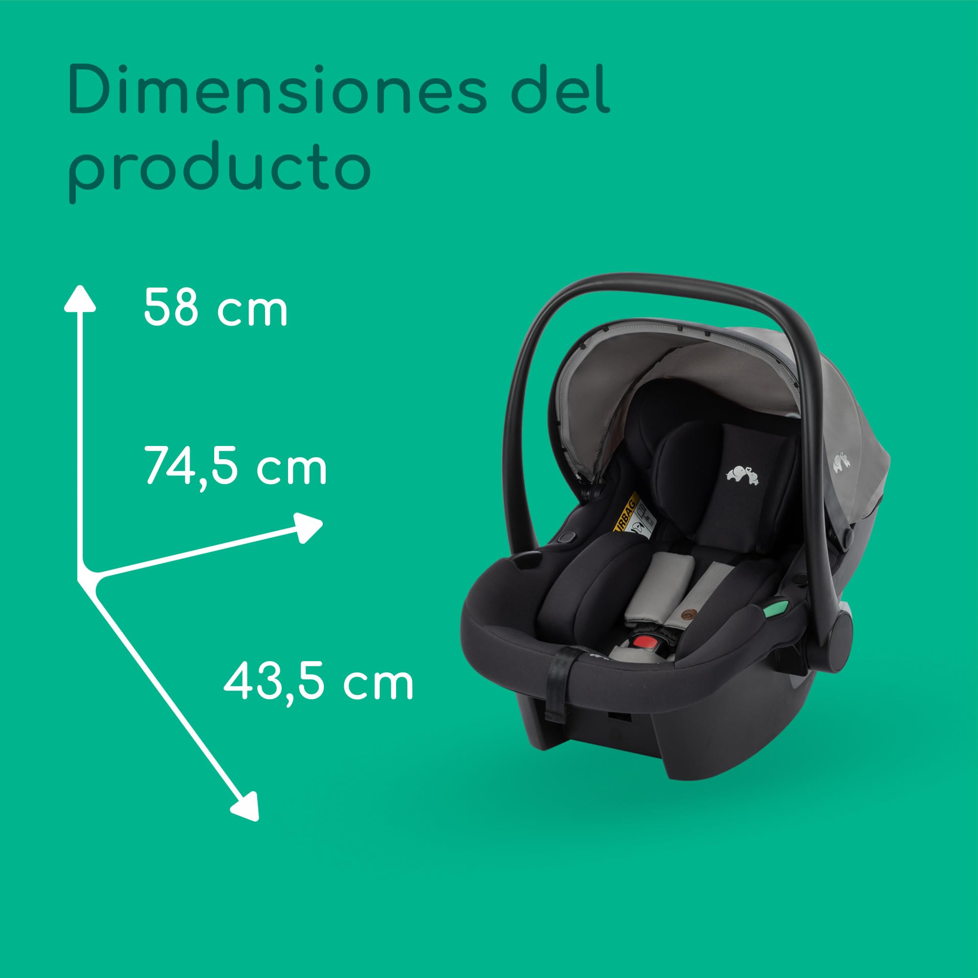 Bebeconfort Haze Trio Lux, Carrito Bebe 3 en 1 con Silla Coche Bebé i-Size, 0-4 Años Máx. 22 kg, Asiento 2 en 1 reversible, Reclinación Total, Plegado Compacto, Silla de Paseo Ligera, Tinted Grey