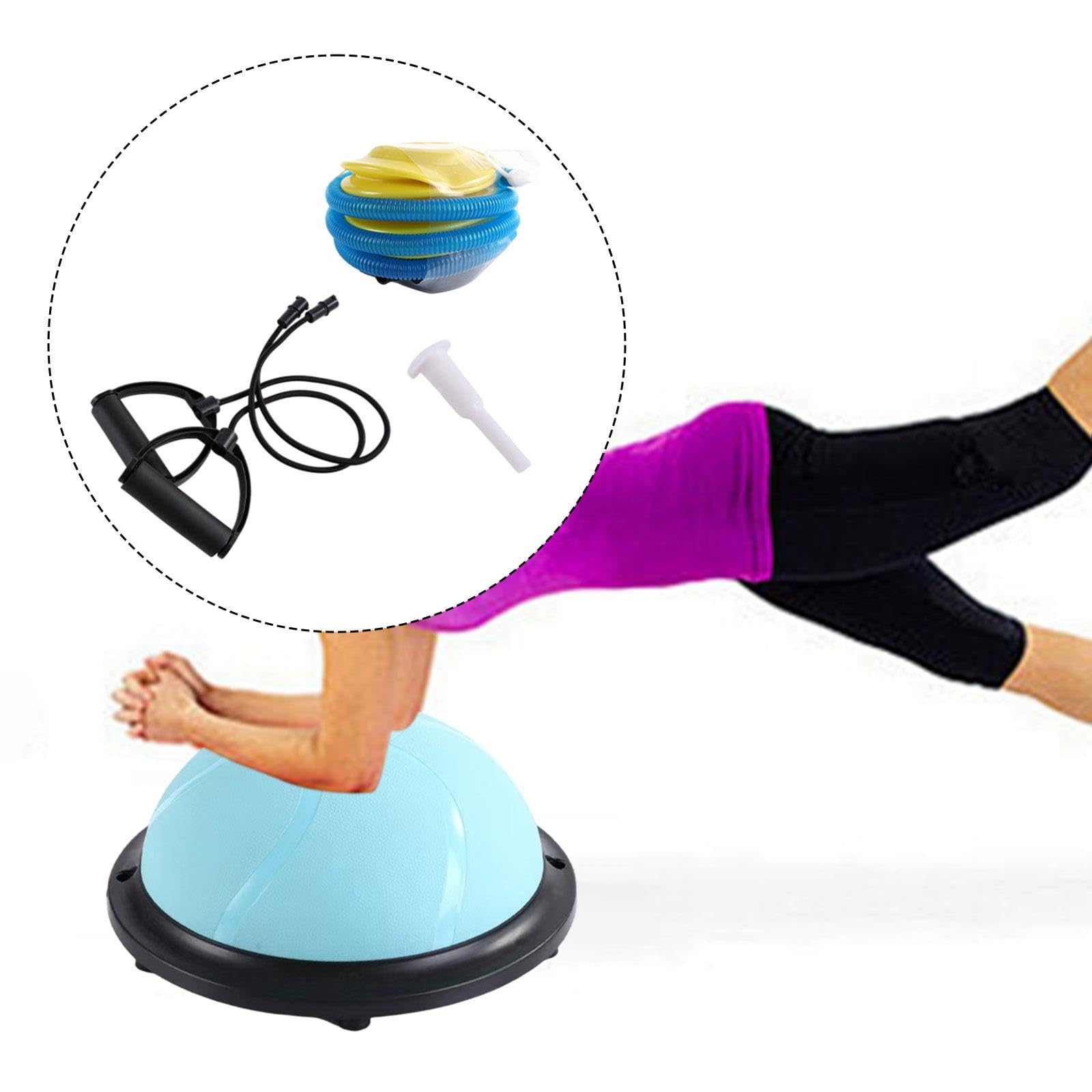 harayaa Balance Ball Allenamento Corpo Intero con Base Antiscivolo Emisferica E Bande Elastiche Pompa Inclusa Materiale PVC PP TPE Resistente Adatto per Eserc