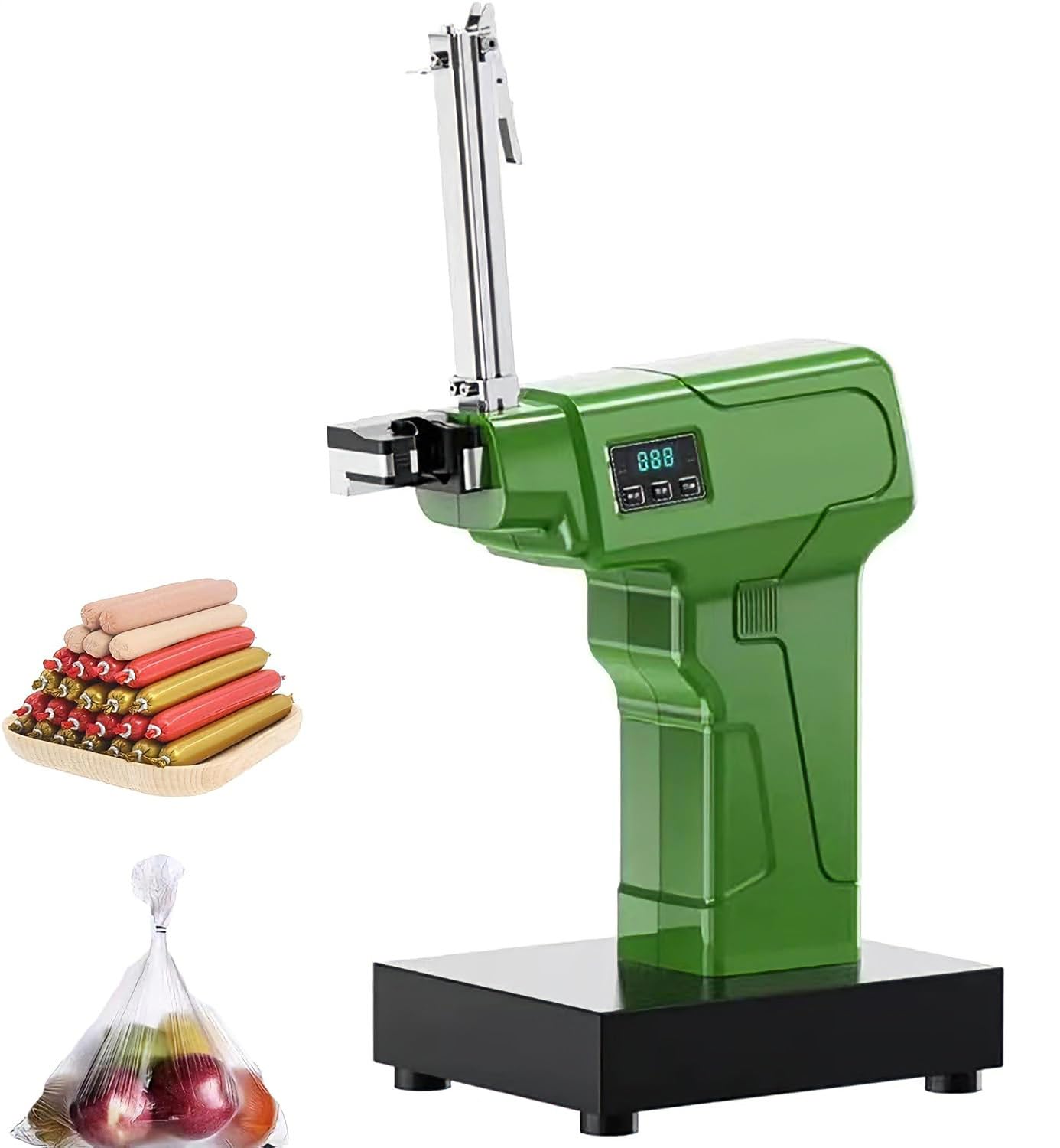 PLSZLL Electric U-Shape Sausage Clipper Machine with Control Panel for Automatic Binding in Supermarkets, Bakeries, and Retail Stores