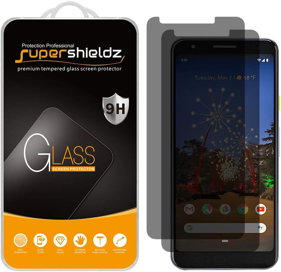 (2 Pack) Supershieldz (Privacy) Anti Spy Screen Protector Designed for Google (Pixel 3a XL), Tempered Glass, Anti Scratch, Bubble Free
