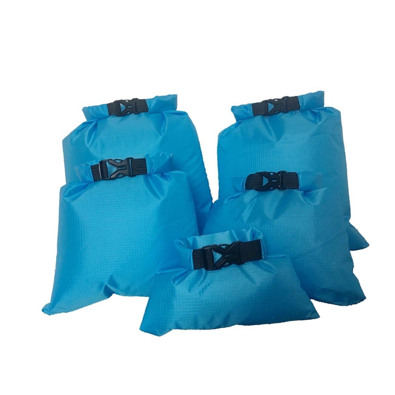 MUSISALY 5Pcs Dry Bags Portable Multifunctional Storage Pouches for Camping Boating Kayaking Rafting Sky Blue for Securely Storing Valuables
