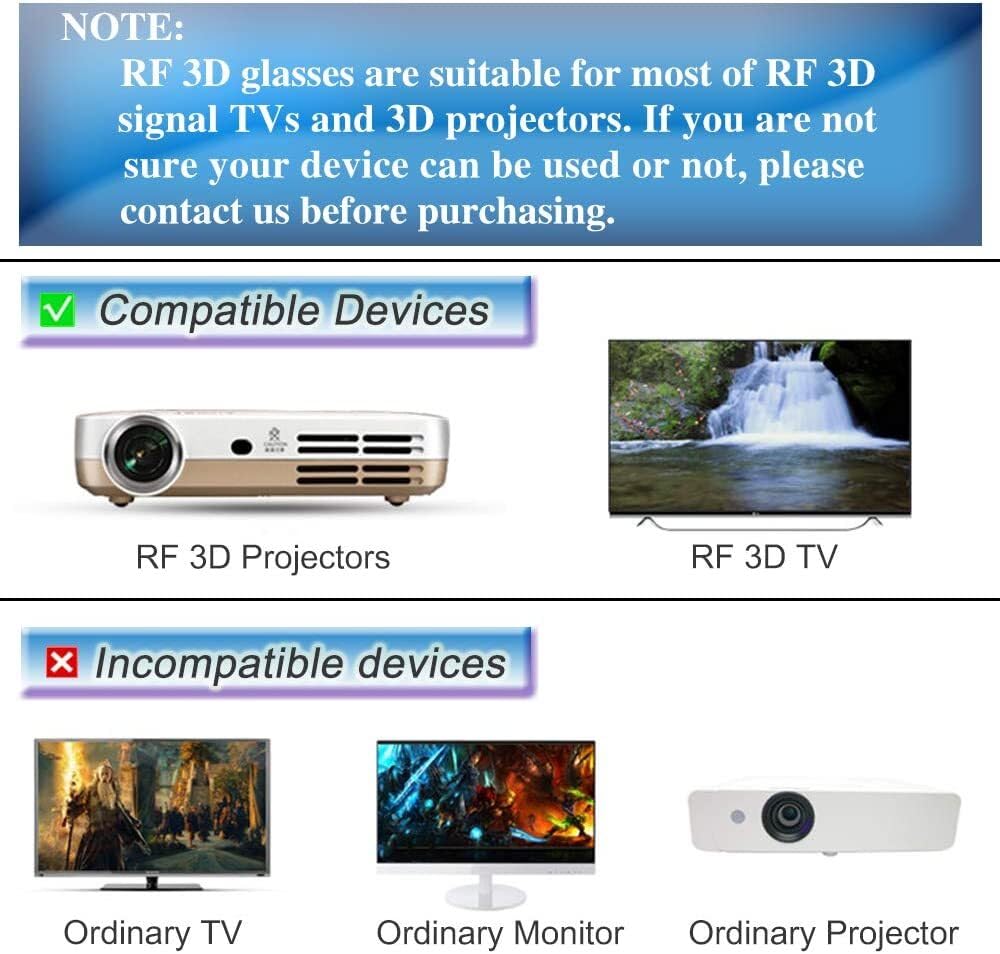 Occhiali 3D attivi ricaricabili Bluetooth RF adatti per proiettori TV 3D Sony TDG-BT500A