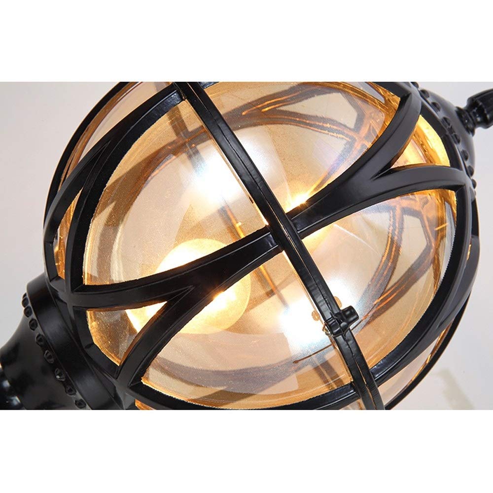 Lampy Słupowe, Ip54, Wysoka Lampa W Kształcie Kuli, Klasyczna Lampa Zewnętrzna, Wodoodporna, Uliczna, Aluminiowa, Odlewana Ciśnieniowo, Szklana, E27, Lampa Słupowa Na Patio, W,Bronze