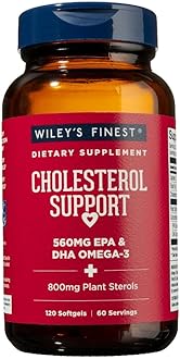 Wild Alaskan Fish Oil Cholesterol Support - Heart Health Supplement for Men and Women - 560mg Omega-3s - 120 Softgels (60 Servings)