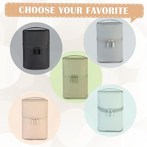 Miniatura 7 de Gloppie Bolsa de maquillaje, bolsa de cosméticos de viaje, soporte portátil para brochas de maquillaje, estuche de maquillaje negro, resistente al