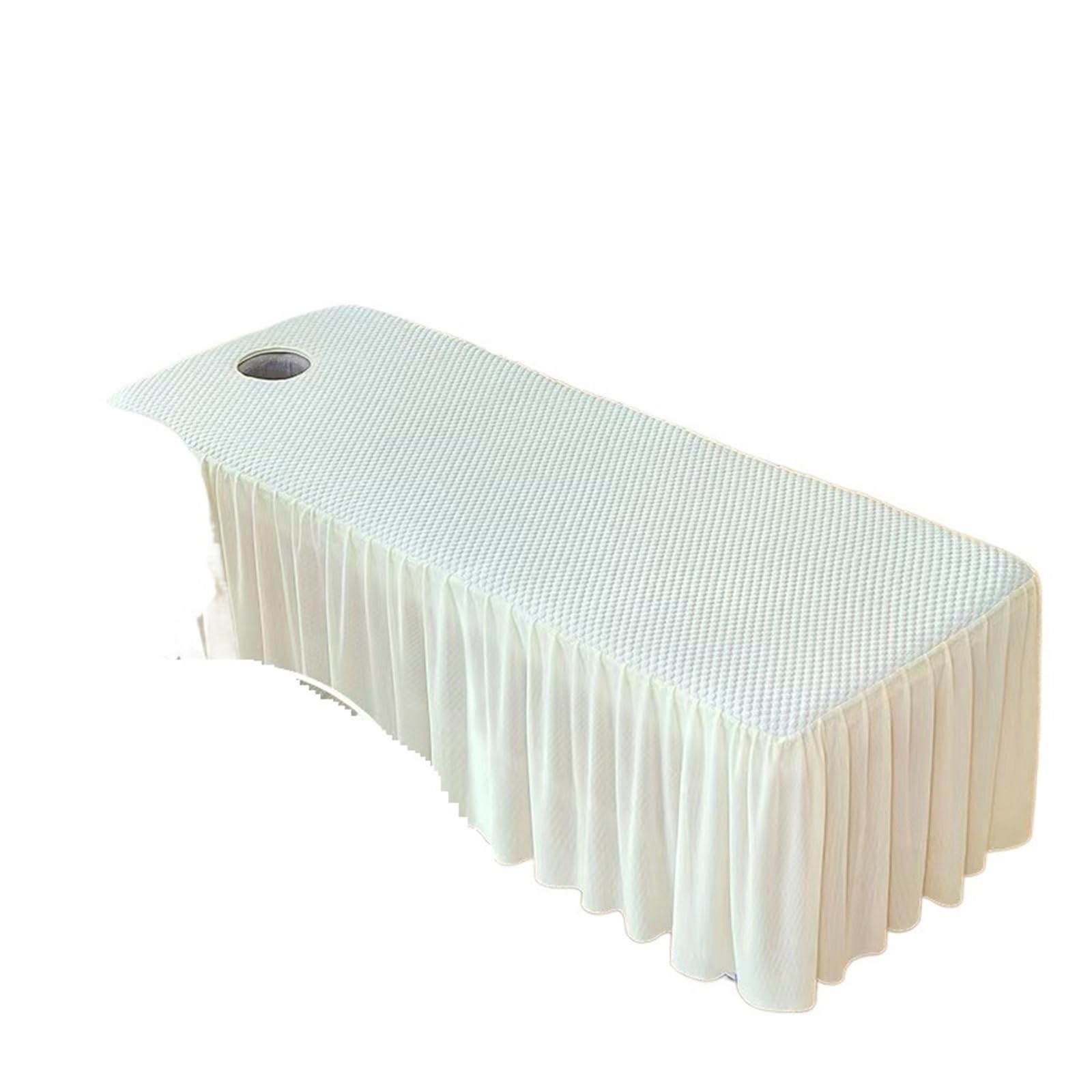 Massage Table Skirt Bedskirt for Beauty Salon Full Cover SPA Massage Table Bed Sheet Skirt with Hole(Light Grey,80x190cm)