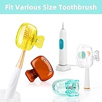 Vista 6 de 4 paquetes de fundas protectoras para cabezal de cepillo de dientes de viaje, protector de cepillo de dientes, tapa, cápsula de cepillo, funda