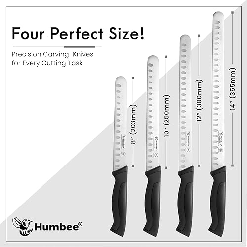 Miniatura 7 de Cuchillo de chef de 12 pulgadas con borde Granton para rebanar jamón y carne de pavo  Certificado NSF  Hoja de acero inoxidable alemán  Mango